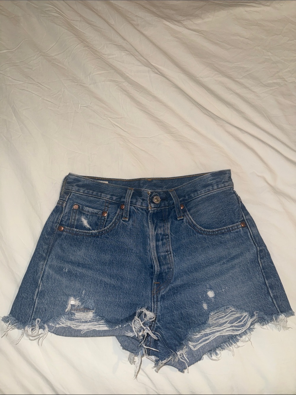 Levi's 501 Distressed Denim Shorts